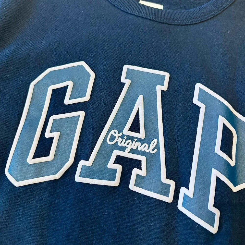 GAP Kids Sweatshirt Boys XL (12) Navy Blue Crewneck Logo Graphic Pullover